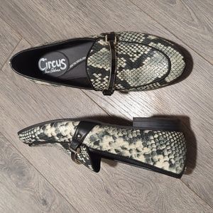Circus by Sam Edelman Snake Print Faux Leather Buckle Loafers